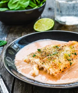 Filé de peixe ao molho branco