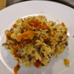 Arroz com carne moída na panela de pressão - Cozinha dos sabores