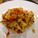 Arroz com carne moída na panela de pressão - Cozinha dos sabores