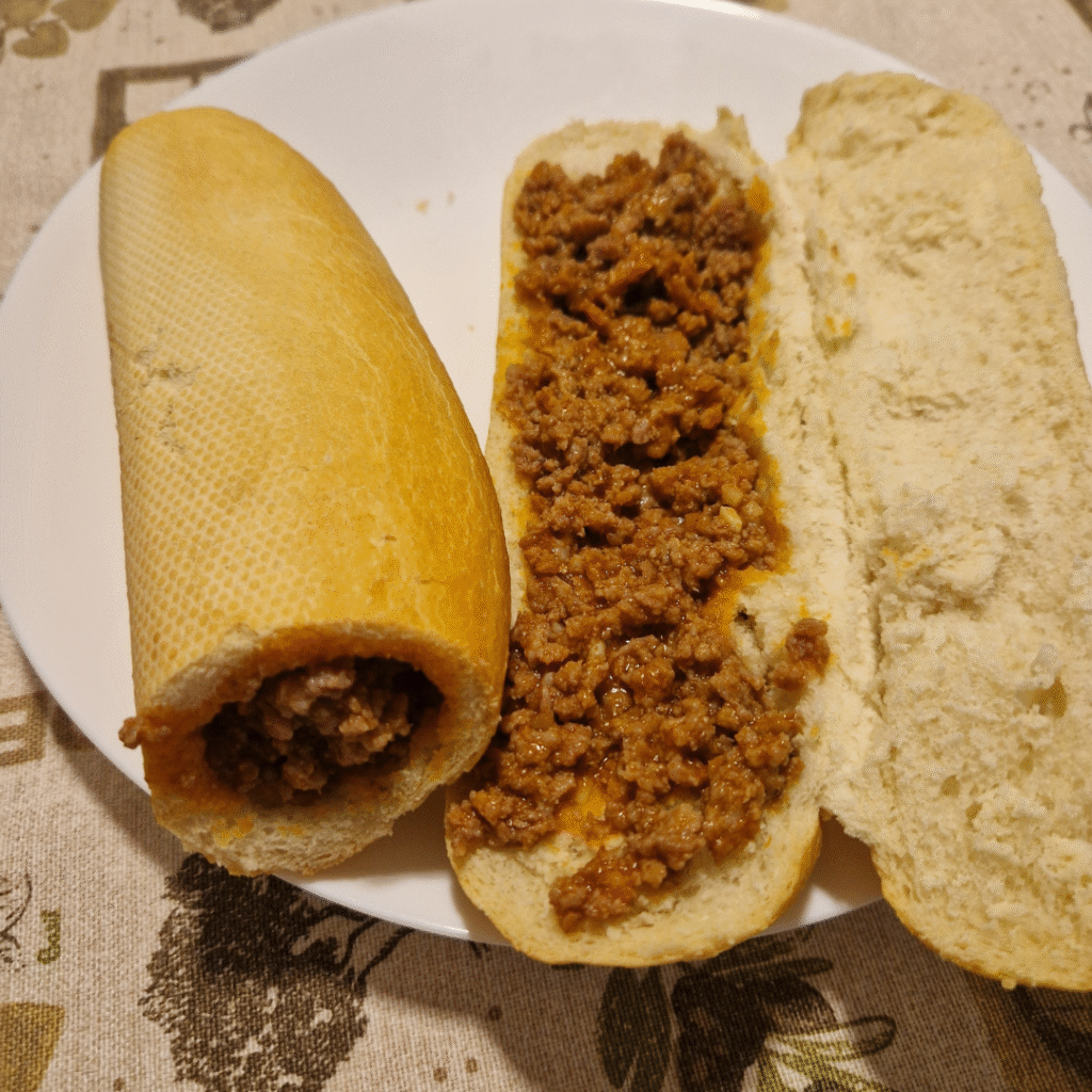 Pão com carne moída