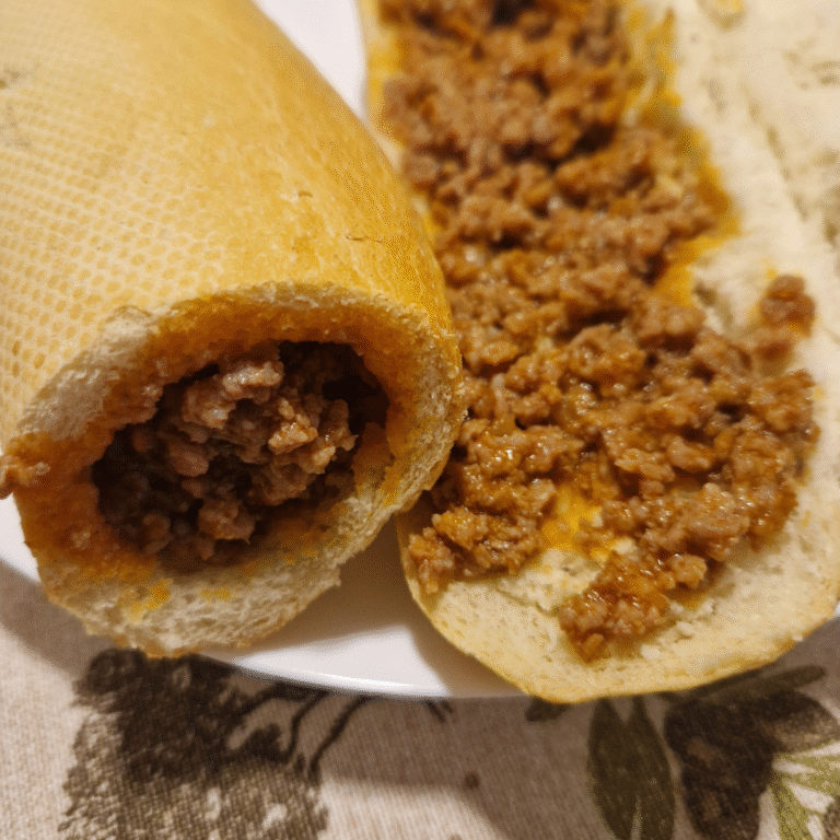 Pão com carne moída