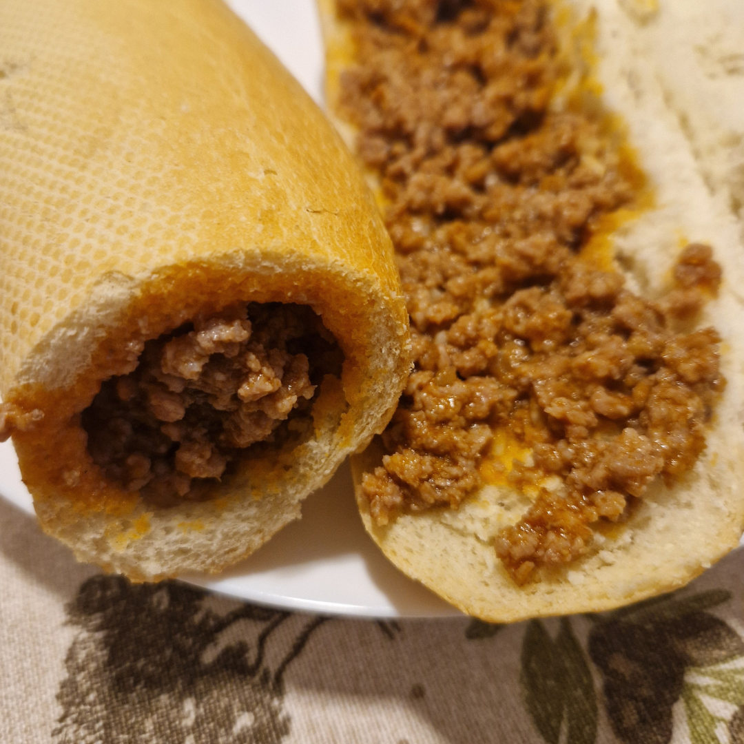 Pão com carne moída
