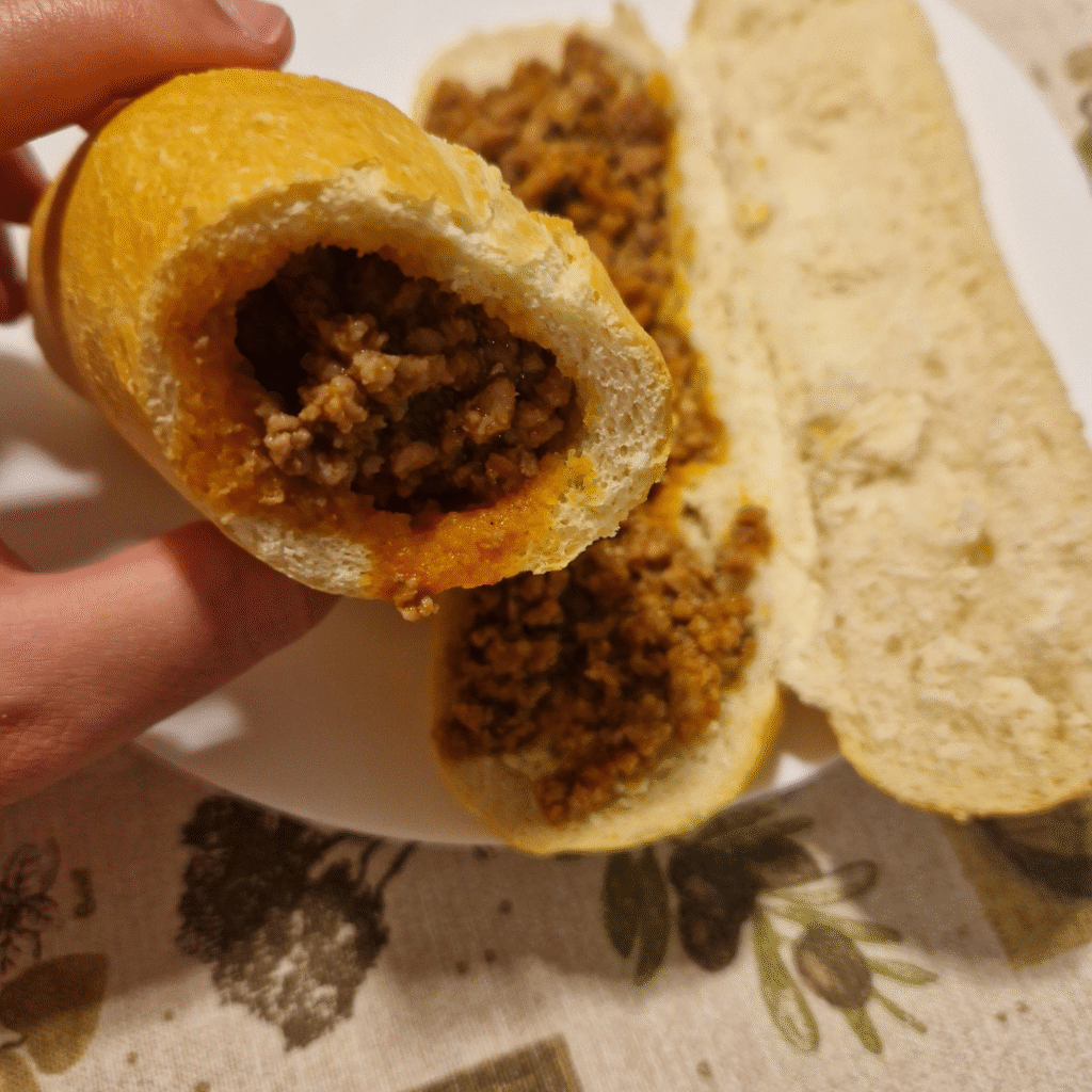 Pão com carne moída